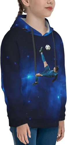 Vista 6 de Luja Dling Ronaldo #7 - Sudadera con capucha para adolescentes con bolsillo