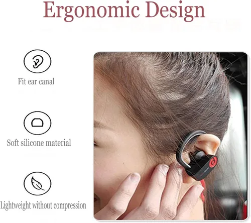 Vista 3 de 10pcs Negro Doble Brida Reemplazo Auriculares Silicona Auriculares EarTips 0.161 in Conector (Se adapta a PowerBeats 2 inalámbricos)
