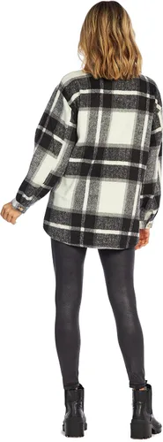 Vista 5 de Mud Pie Highland Plaid - Chaqueta de gran tamaño para mujer