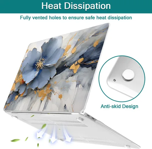 Vista 6 de Teryeefi Compatible con MacBook Air de 13 pulgadas A2337 M1 Chip A2179 A1932 (versión 2018-2020), funda protectora delgada + cubierta de teclado