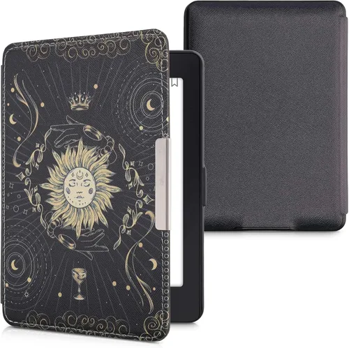 Vista 17 de kwmobile Funda compatible con Amazon Kindle PaperWhite - Funda para lector electrónico - Azul pez pequeño/azul claro/blanco