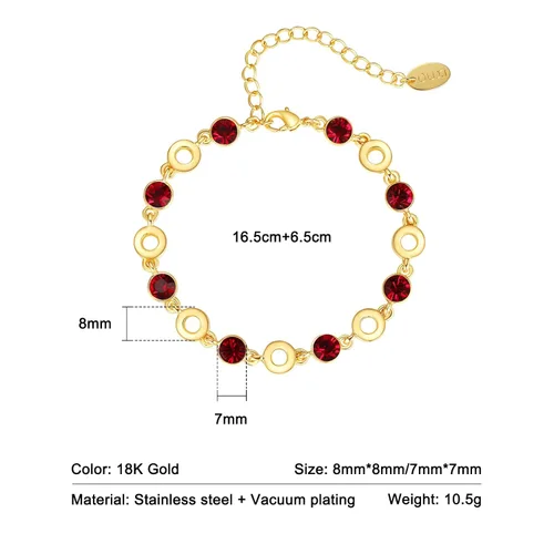 Vista 24 de Light Pink Crystal Bracelets for Women Trendy, OUXi 18K Rose Gold Plated Cubic Zirconia Wedding Tennies Jewelry Bracelets, Dainty Birthstone Hand