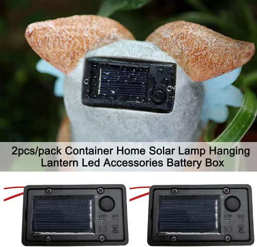 Vista 2 de PXRJE Paquete de 2 luces solares de repuesto para la parte superior de la linterna solar, panel solar redondo impermeable, panel solar LED, tapa