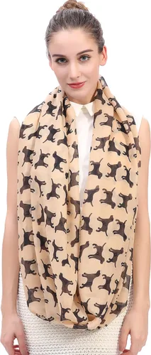 Vista 3 de Lina & Lily Labrador - Bufanda ligera con estampado de perro para mujer