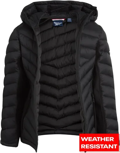 Vista 2 de Reebok Chaqueta para niñas Abrigo acolchado con capucha Abrigo ligero para niñas, 4-16