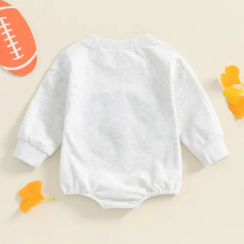 Vista 25 de MERSARIPHY Sudadera de fútbol para bebé, traje de manga larga con letras divertidas, ropa de otoño e invierno