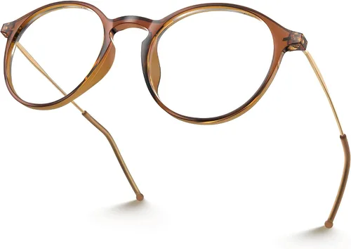 Vista 10 de VISOONE Round Lightweight Blue Light Blocking Glasses Women Men Fashion Cute Thin Eyewear Niko