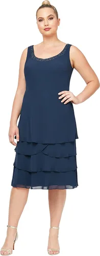 Vista 3 de S.L. Fashions Vestido de chaqueta adornado de dos piezas de talla grande para mujer