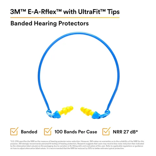 Vista 8 de 3M E-A-Rflex Protector auditivo con protector UltraFit 50020 350-1100, 6.63 pulgadas de alto, 8.75 pulgadas de largo, 2.5 pulgadas de ancho