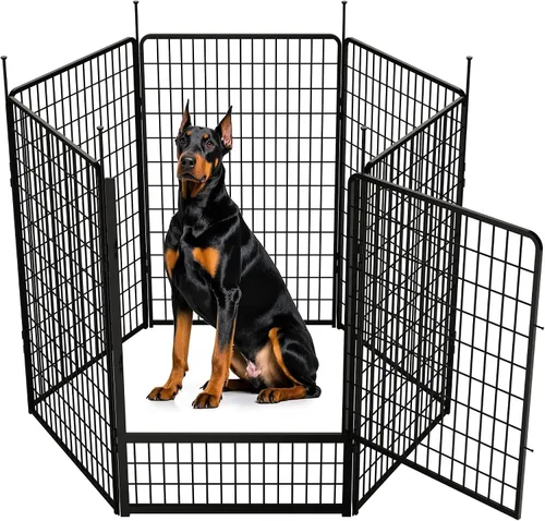 Vista 32 de SunsGrove - Cerca para perros para exteriores, corral resistente de 32 pulgadas con 2 paneles para perros pequeños y medianos, cerca de juego