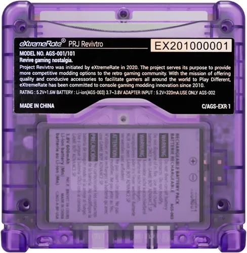 Vista 7 de IPS Ready Upgraded eXtremeRate Clear Atomic Purple Custom Replacement Housing Shell for Gameboy Advance SP GBA SP Compatible with Both IPS &