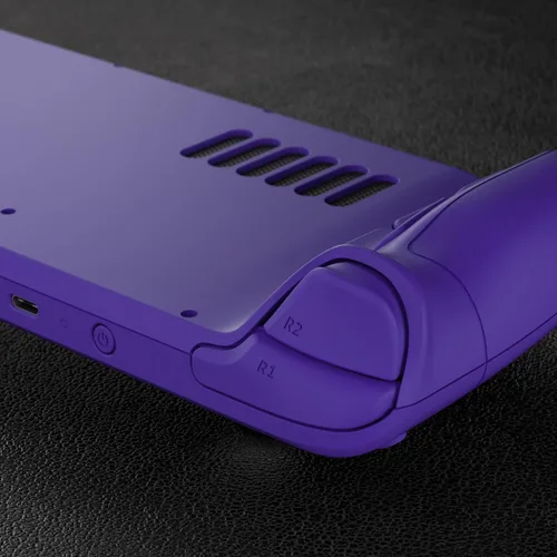 Vista 7 de eXtremeRate Placa frontal personalizada morada para cubierta de vapor, funda de repuesto de consola de mano, juego completo de carcasa con botones