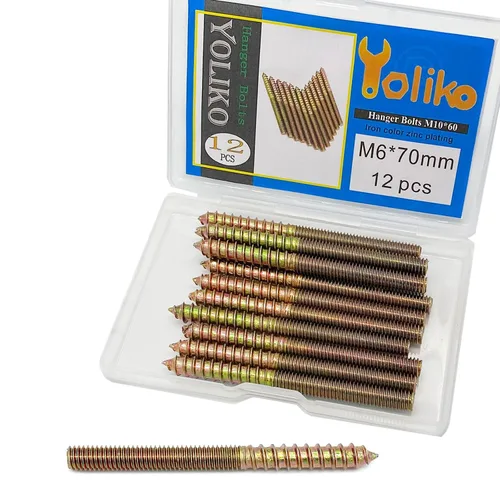 Vista 14 de Paquete de 30 pernos de percha M4 x 25 de 25mm (0.98") con cabeza doble de 4mm (0.16") para muebles