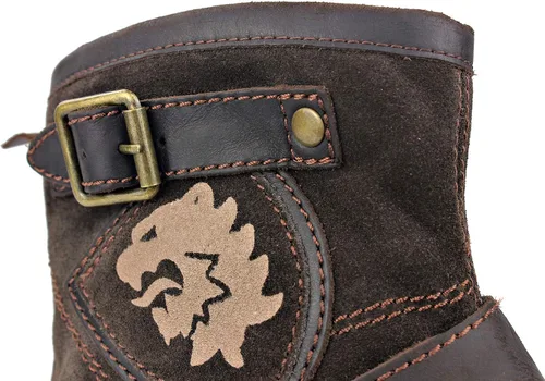Vista 8 de OSSTONE Botas Moto para Hombre de Moda con Cremallera Botas de Cuero Chukka Casuales Estilo Retro OS-5008-1-DA1B1
