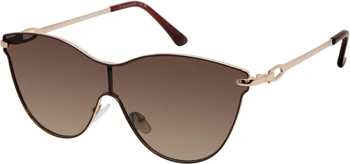 Vista 12 de TAHARI Women's Chic Shield UV400 Protective Cat Eye Sunglasses Marrón (Brown Crystal)