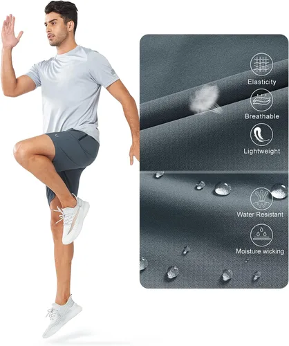 Vista 5 de NORTHYARD Pantalones cortos deportivos para correr para hombre, de secado rápido, ligeros, deportivos, gimnasio, baloncesto, 7 pulgadas, 9 pulgadas