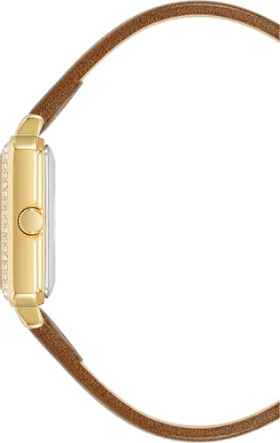 Vista 2 de Armitron Reloj de correa de cuero con detalles de cristal genuino para mujer, 755597