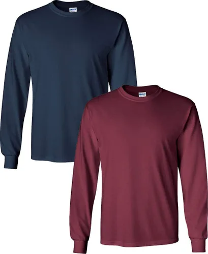 Vista 129 de Gildan Camiseta de manga larga de algodón ultra para adulto, estilo G2400, paquete múltiple Militar + ceniza.