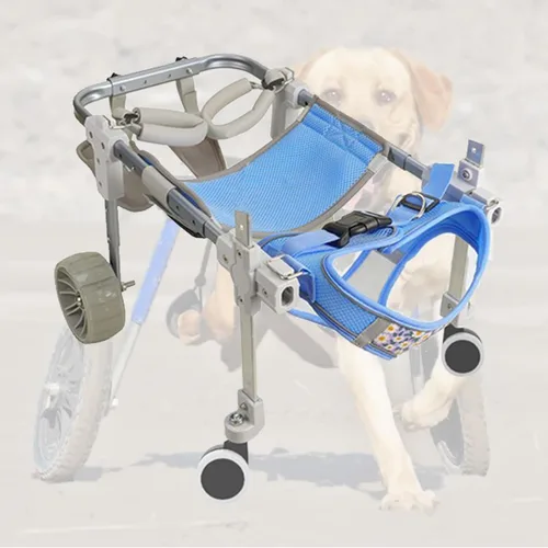 Vista 8 de Silla de ruedas para perros para patas traseras ajustables, 2/4 ruedas para mascotas, patas traseras, carritos para perros con ruedas ligeras, ayuda