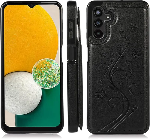 Vista 4 de Asuwish Funda de teléfono para Samsung Galaxy A13 5G/4G con protector de pantalla de vidrio templado, tarjetero con soporte para tarjeteros, soporte