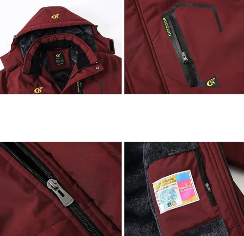Vista 3 de QPNGRP Mens Waterproof Ski Snowboard Jacket Windproof Winter Snow Coat