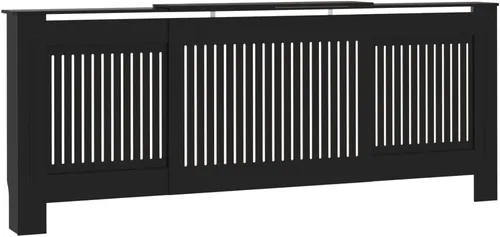 Vista 23 de vidaXL Cubierta del radiador, gabinete de cubierta de calentador de diseño de listones con estante de almacenamiento superior, ocultar tubos Marrón