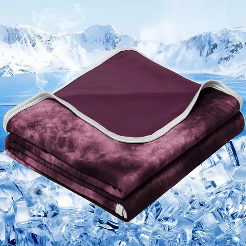 Vista 11 de inhand Manta refrescante de tamaño individual (60 x 80 pulgadas), mantas refrescantes para personas que duermen con calor, absorbe el calor