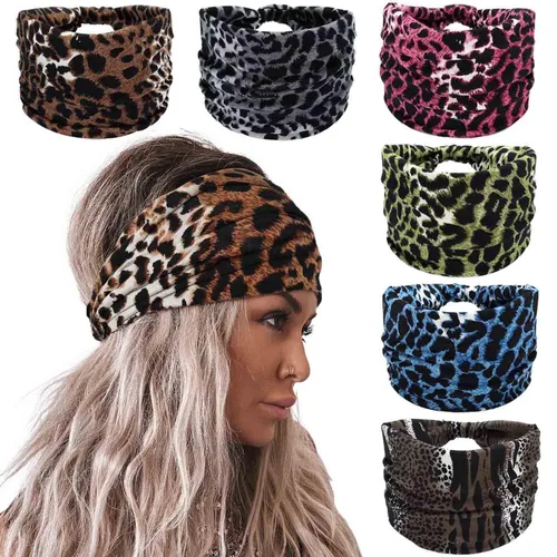 Vista 10 de Olbye Diademas anchas para mujer, diademas bohemias anudadas, diadema turbante anudada, teñido anudado, bandas elásticas antideslizantes