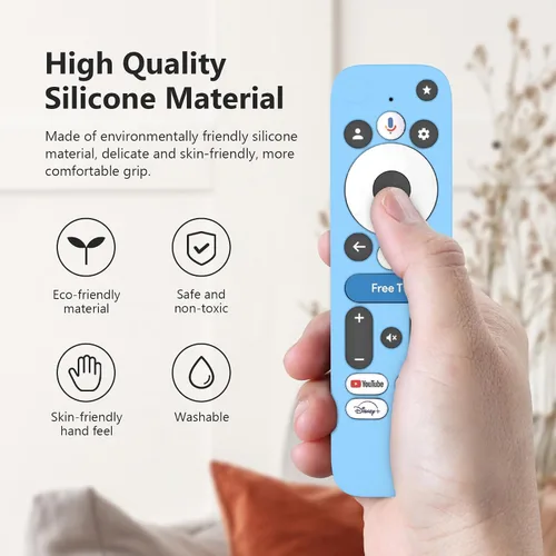Vista 2 de Funda para Onn Google TV 4K Pro Remote Control 2025, funda de protección completa con cordón, funda de silicona suave para control remoto Onn Google