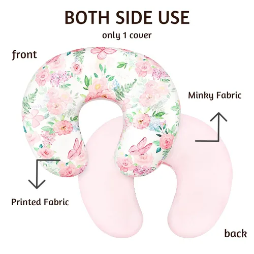 Vista 3 de Funda de almohada de lactancia, 1 unidad, funda de almohada de lactancia extraíble para almohadas de lactancia, funda súper suave y cómoda para Rosa