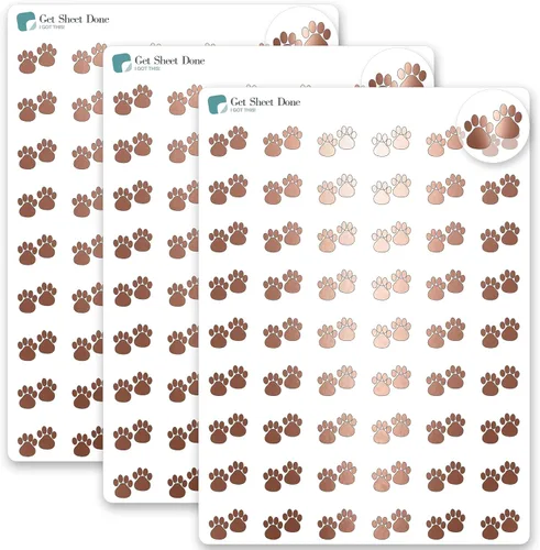 Vista 18 de Paw - Calcomanías para planificador de mascotas, 54 láminas doradas (1/2 pulgadas), recordatorio de medicamentos para el cuidado de perros y gatos