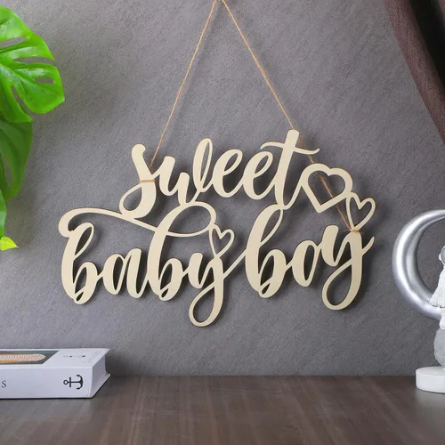 Vista 3 de Tradder Letrero de madera con texto en inglés «Sweet Baby Show» para decoración de baby shower, para recién nacido, revelación de género, fiesta