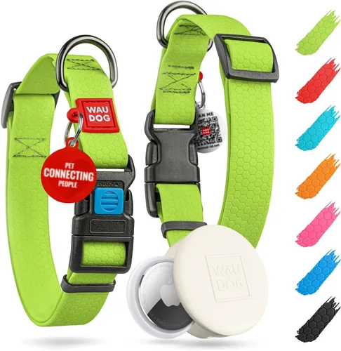 Vista 26 de WAUDOG Collar de perro impermeable – Collar ajustable para perros grandes, pequeños y medianos – Collares resistentes con cierre de metal duradero