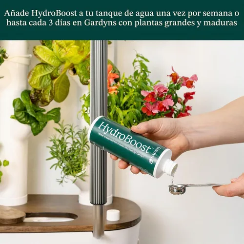 Vista 3 de Gardyn HydroBoost para jardines interiores hidropónicos - 8.5 fl oz Tratamiento de agua a base de plantas, equilibra los nutrientes de las plantas