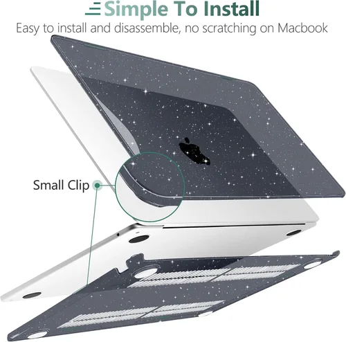 Vista 3 de TWOLSKOO Funda para MacBook Air de 13.3 pulgadas 2021-2018 M1 A2337 A2179 A1932 con pantalla Retina, carcasa rígida de plástico con cubierta