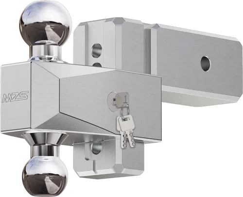 Vista 14 de MZS Enganche de Remolque de Aluminio Ajustable Mejorado - Se Adapta a Receptor de 2 Pulgadas - Enganche de Caída Resistente - Enganche de Remolque
