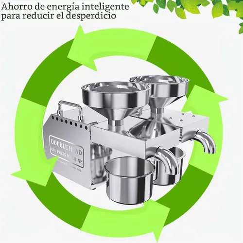 Vista 6 de Máquina de prensa de aceite de 1500 W con salidas de aceite dobles, extractor automático de expulsor de aceite comercial de acero inoxidable