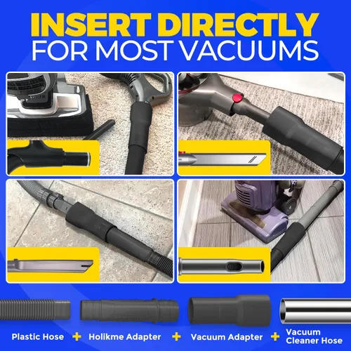 Vista 3 de Holikme Kit de Limpieza de Ventilación de Secadora con Accesorio de Cepillo para Manguera de Aspiradora, Negro