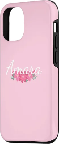 Vista 2 de iPhone 14 Amara - Funda personalizada para teléfono con diseño floral, color rosa
