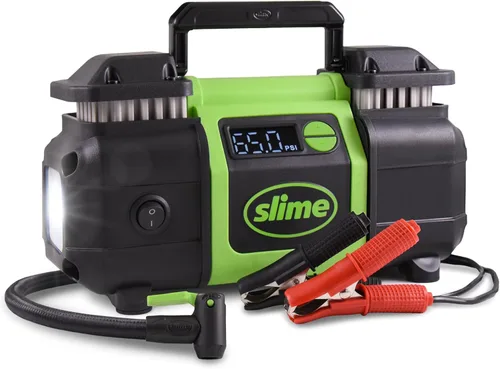 Vista 9 de Slime 40063 Inflador de Neumáticos, Compresor de Aire Portátil para Coche, SUV, 4x4, Elite de Servicio Pesado, Apagado Automático al Inflar