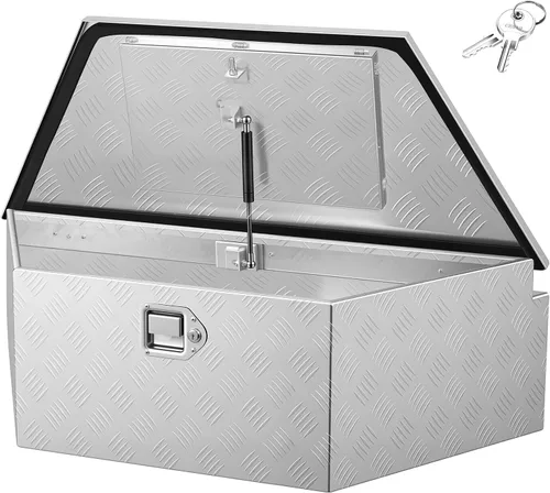 Vista 11 de VEVOR Caja de Lengüeta para Remolque, Caja de Herramientas de Placa Diamantada de Aleación de Aluminio, Caja de Herramientas Resistente Tuckbed