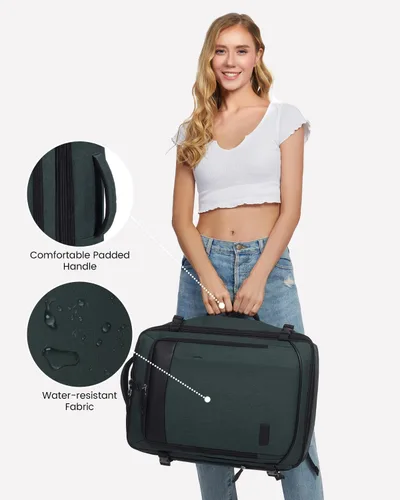 Vista 5 de LOVEVOOK Mochila de transporte grande de 45 litros para mujeres y hombres, aprobada por aerolíneas, mochilas de maleta grande expandible con 4 cubos