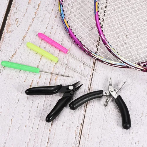 Vista 7 de PATIKIL Raqueta de bádminton que ata el punzón, raqueta de tenis de cuerda recta punzón guía herramienta