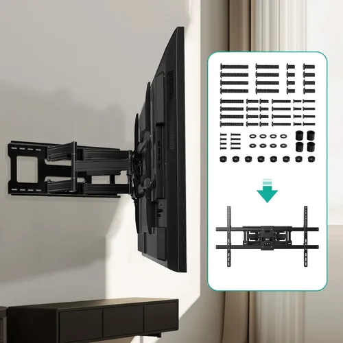 Vista 4 de Kit de herramientas universal para montaje de TV WALI incluye M4 M5 M6 M8, compatible con la mayoría de soportes de TV/monitor de hasta 80 pulgadas