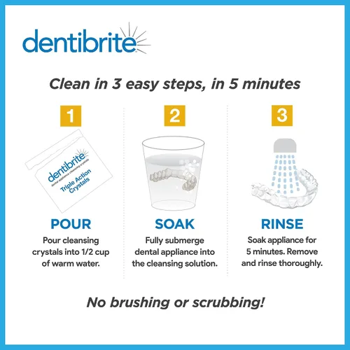 Vista 4 de Limpiador de cristales para aparatos dentales extraíbles Invisalign, alineadores, retenedores, guardias, dentaduras, bandejas/alineadores, removedor