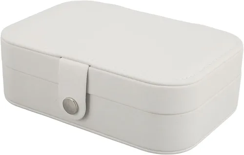 Vista 8 de Wnvivi Caja organizadora portátil de collares, caja de almacenamiento de joyería, caja de joyería de viaje, organizador de aretes para mujer, Cuero