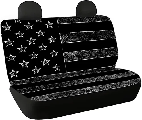Vista 26 de AFPANQZ Funda protectora para asiento trasero de automóvil, con bandera patriótica estadounidense, solo para asiento trasero de automóvil, camión