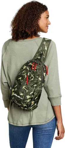 Vista 3 de Eddie Bauer Stowaway - Bolso bandolera plegable Viajes Exterior Ligero Compacto Nylon Ripstop, Granate-10L