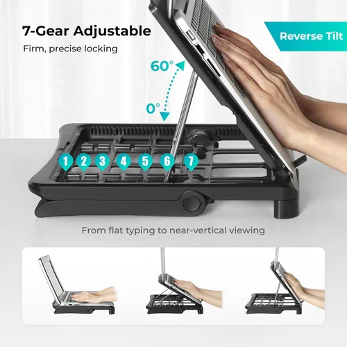 Vista 10 de ergounion Adjustable Laptop Stand for Desk, Ergonomic Riser for 10-17" Lap