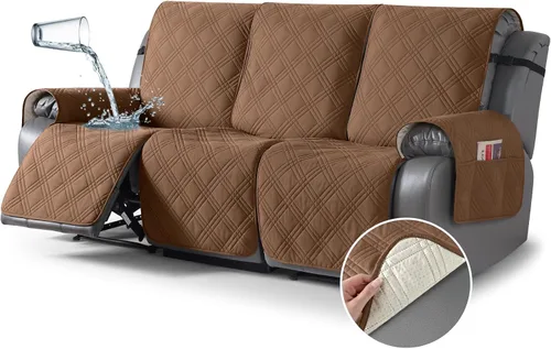 Vista 49 de TAOCOCO Fundas para Sillón de Dos Plazas Reclinable 100% Impermeables, Fundas Divididas para Loveseat Reclinable, Funda Antideslizante para Sofá